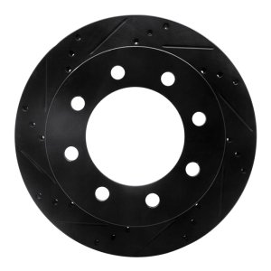 Dodge Ram 3500 Brake Rotor (1) - Front Left - R1 Concepts - Drilled & Slotted - Black - `00-`02